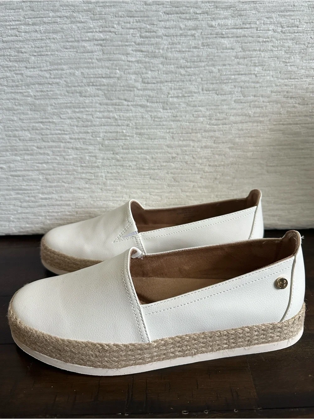 Women’s White Slip-On Espadrille Platform Shoe